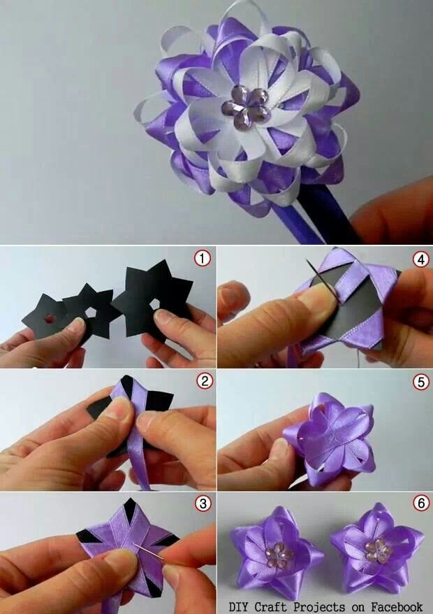 ribbon flower DIY F