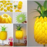 Simple DIY Pineapple Lampshade Made From Spoons