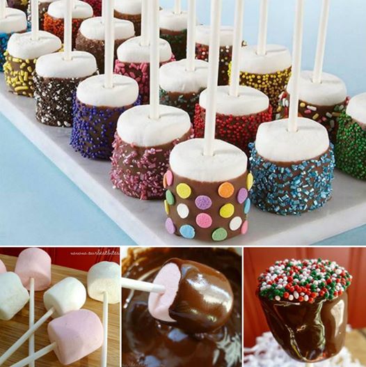 Chocolate Sprinkled Marshmallow Pops