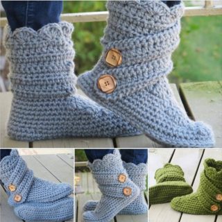Fancy Crochet Slipper Boots – Free Pattern and Tutorial