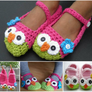 Wonderful DIY Cute Crochet Owl  Slippers