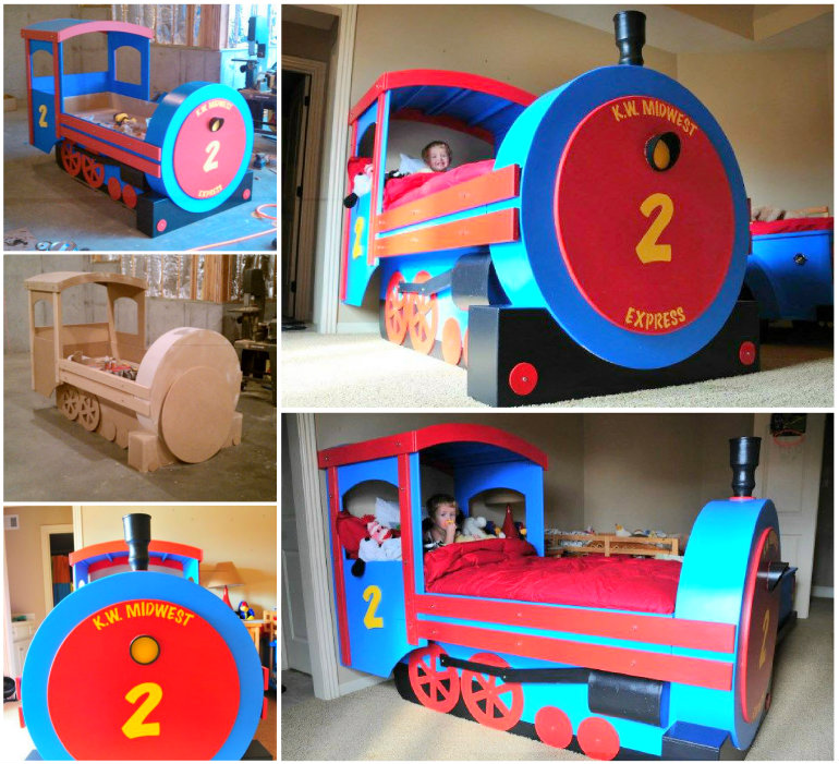 DIY Train Bed wonderfuldiy Wonderful DIY Amazing  Kids Train Bed