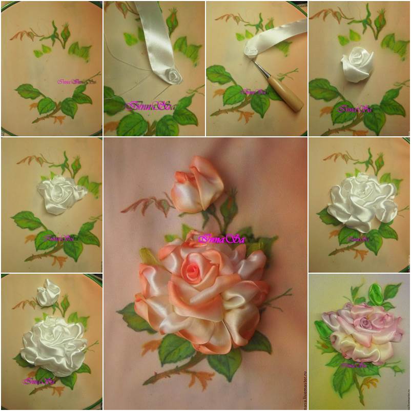 Embroidery-Satin-Ribbon-Roses DIY