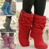 Free Knitted & Crochet Slipper Boots Patterns
