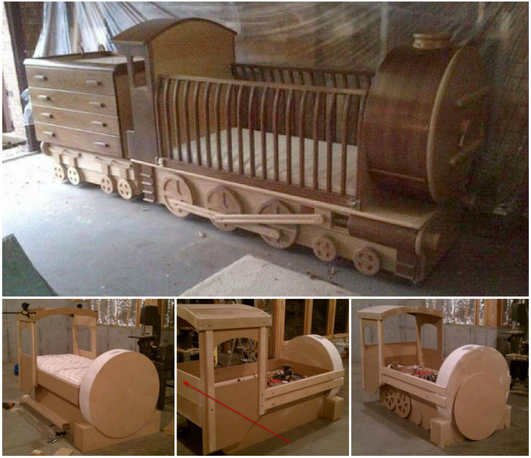 Train-crib bed diy F
