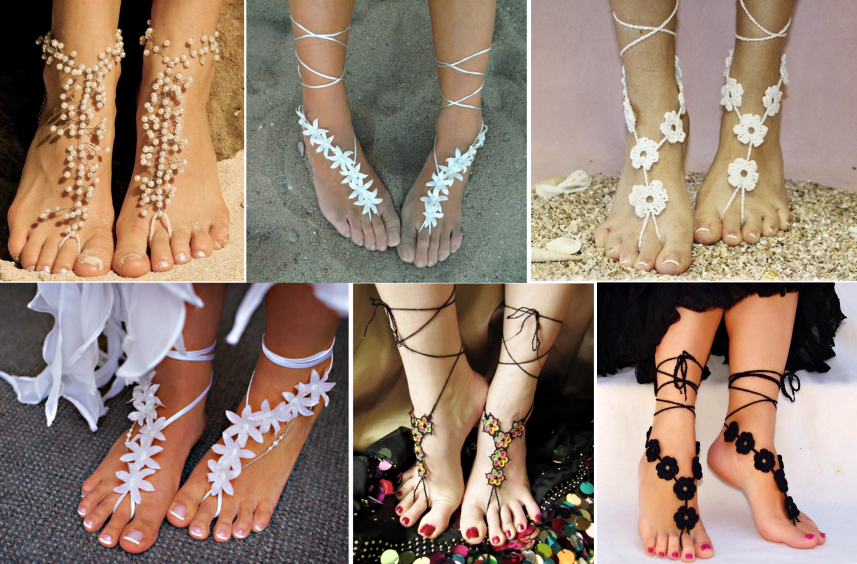 Wonderful DIY Glamorous Barefoot Beach Sandals