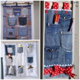 Wonderful DIY Hanging Jeans Pocket Organizer