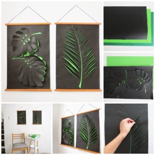 Wonderful DIY Paper Leaf Wall Art Decoration