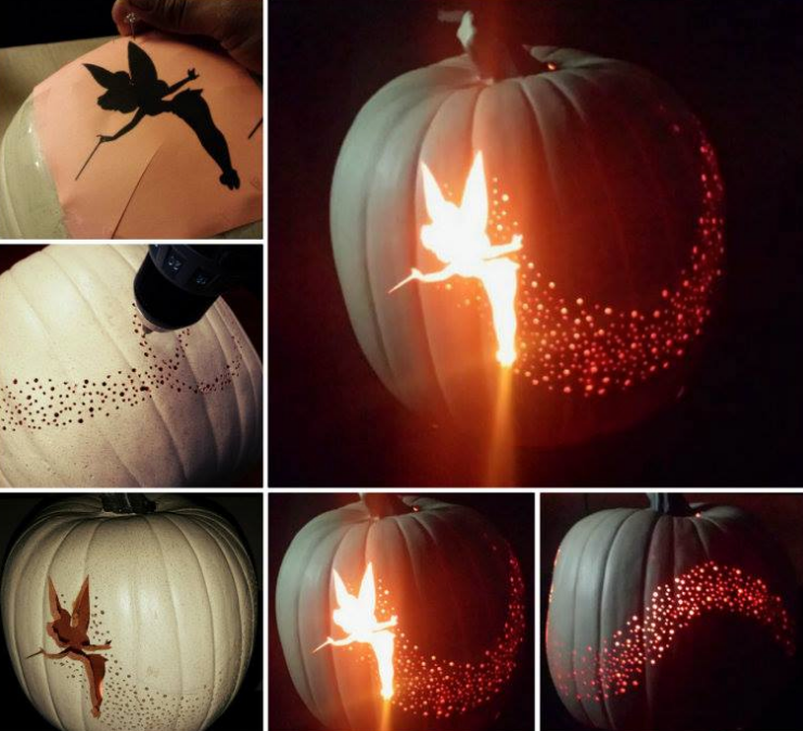 tinker bell pumpkin carving F2 Wonderful DIY Halloween Tinkerbell Pumpkin With Template