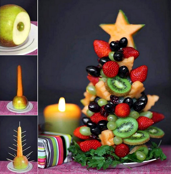 Christmas Fruit Tree  Wonderful DIY Food Christmas Tree 