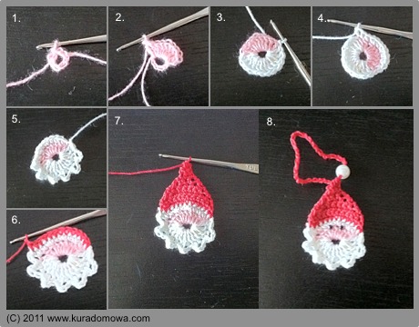 Crochet Santa Claus for Christmas Tree F
