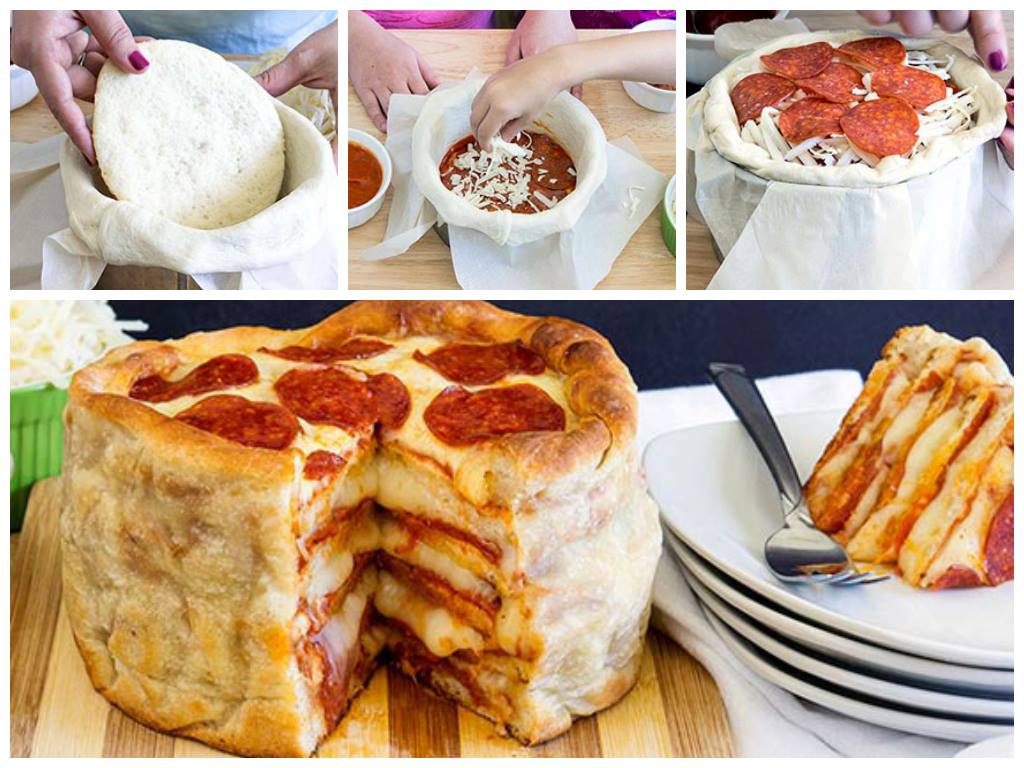pepperoni Pizza-Cake diy F