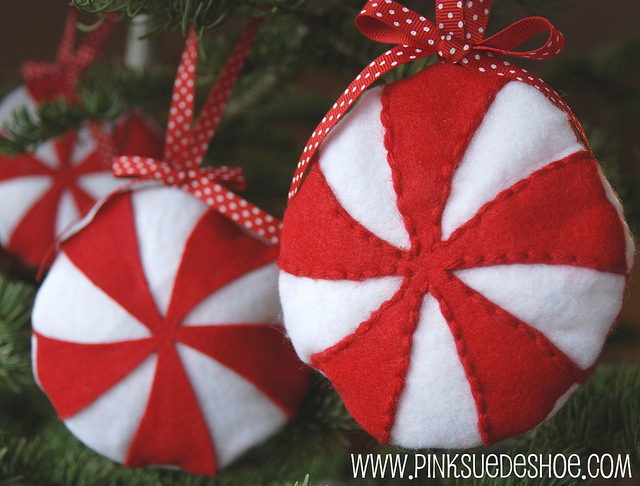 Classic red and white peppermint candies