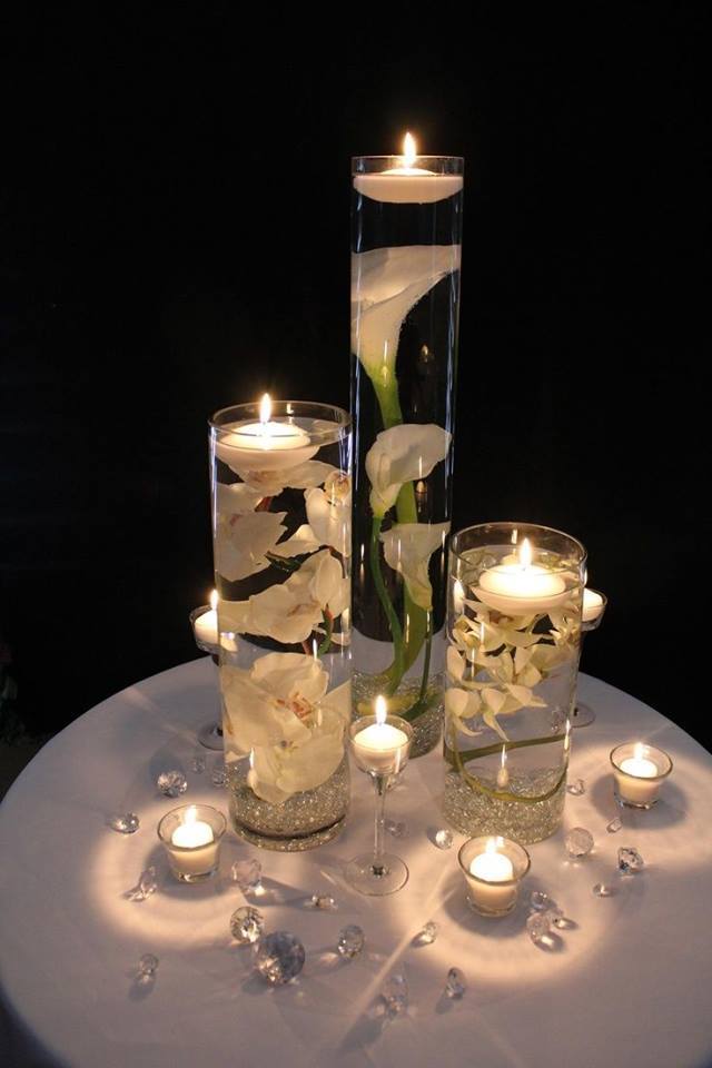 Floating Candle Centerpiece With Flower18