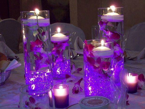 Floating Candle Centerpiece With Flower5