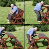 Wonderful DIY 2 In 1 Folding Bench and Picnic Table