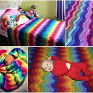 Beautifully Colorful Rainbow Ripple Blanket – Free Pattern and Guide