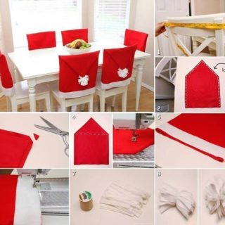Wonderful DIY Adorable Santa Hat Chair Covers