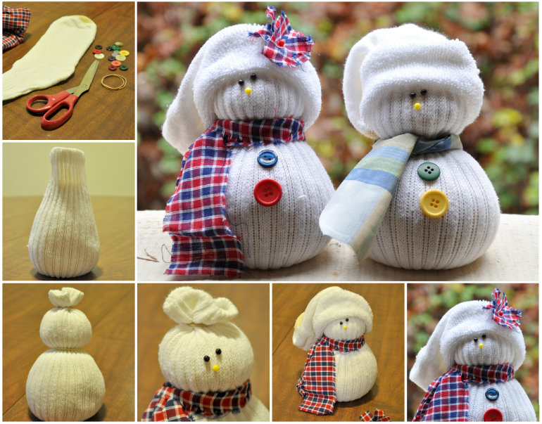 Sock Snowmen Wonderful DIY Adorable Sock snowmen