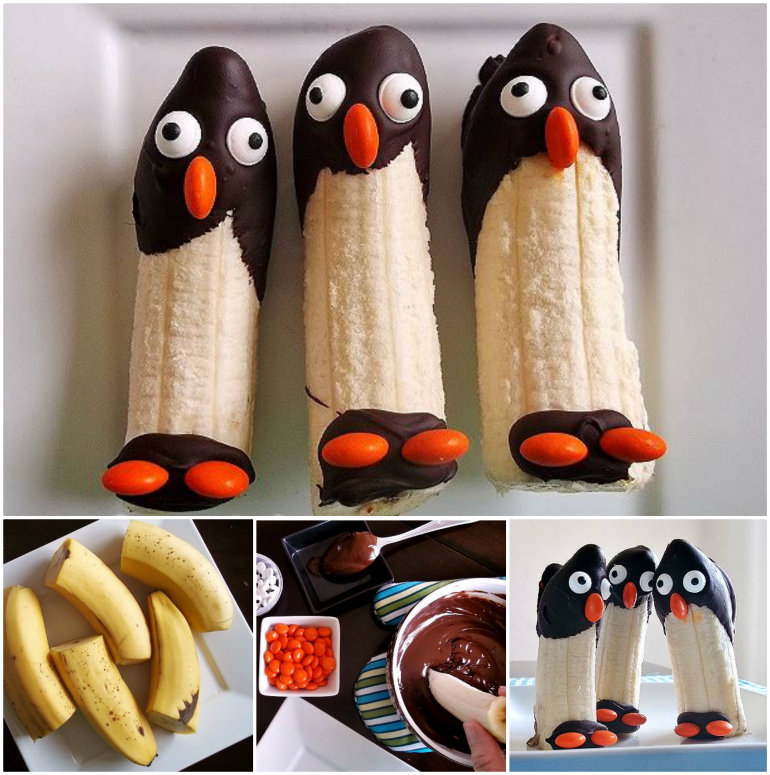 adorable Banana Penguins F Wonderful DIY Adorable Banana Penguin Snack
