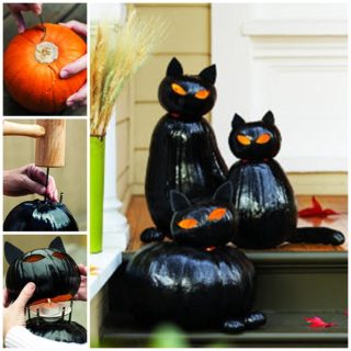 Wonderful DIY Pumpkin Black Cat O’lanterns
