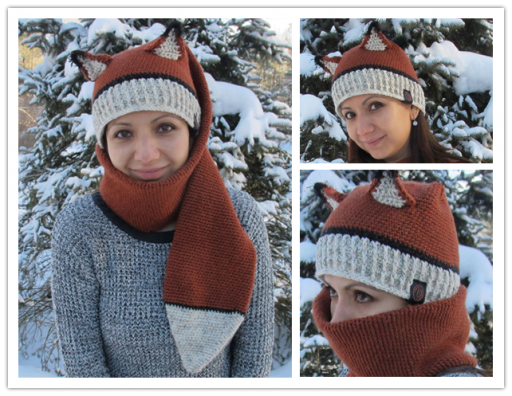 crochet Fox-Hat-And-Scarf-Combo with free pattern
