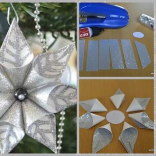 Wonderful DIY Christmas Glittery Flower Ornament
