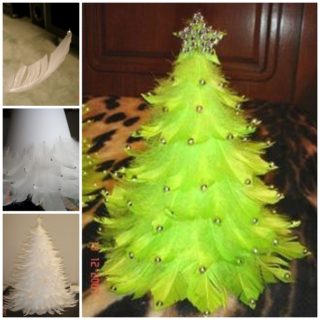 Wonderful DIY Unique Feather Christmas Tree