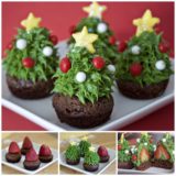 Wonderful DIY Strawberry Christmas Tree Brownie