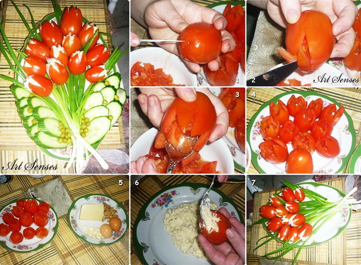 tomato tulips FOOD ART diy F