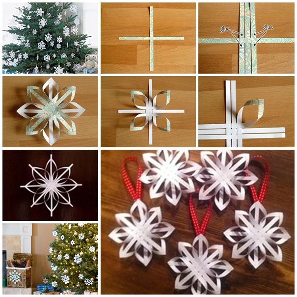woven star snowflake ornaments for Christmas DIY F