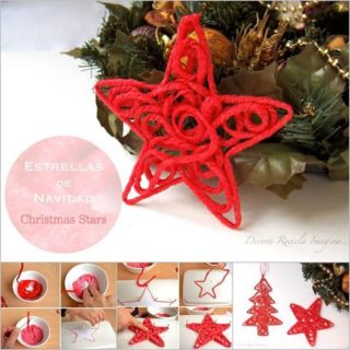 Wonderful DIY Yarn Star Ornaments for Christmas