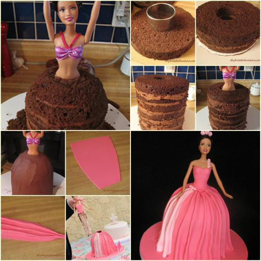 Cake-Decorating-Princess-Cake- wondeerfuldiy