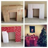 Wonderful DIY Cardboard Christmas Fireplace