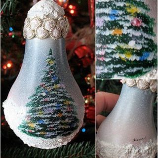Wonderful DIY Christmas Tree and Falling Snow Bulb Ornament