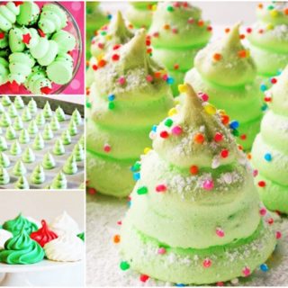 Wonderful DIY  Christmas Tree Meringue Cookies