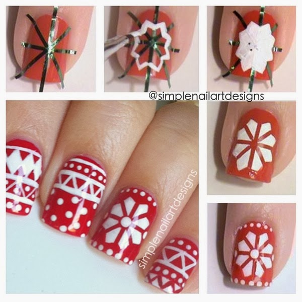 Christmas snowflake-Nail-Art