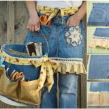 Wonderful DIY Garden Apron and Tool Caddy from Old Jeans