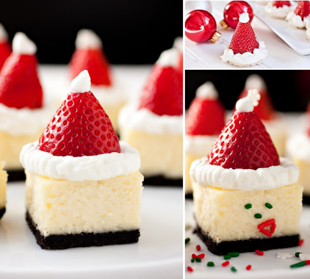 DIY Santa Hat Cheesecake Bites Wonderful DIY Cute Strawberry Santa Hat Brownie