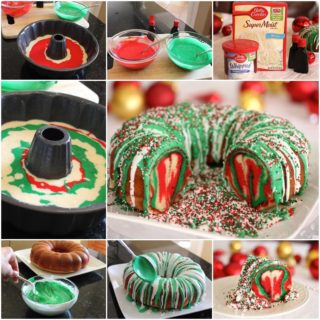 Wonderful DIY Christmas Rainbow Tie Dye Wreath Cake
