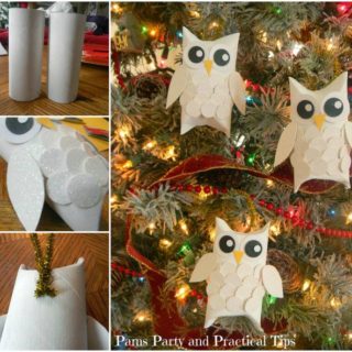 Wonderful DIY Snowy Owl Ornaments from Paper Rolls