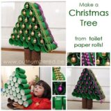 Wonderful DIY Paper Roll Christmas Tree and Star Ornaments