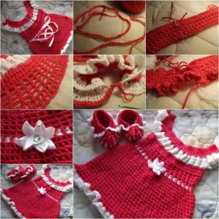 Wonderful DIY Pretty Crochet Dress for Christmas Gift