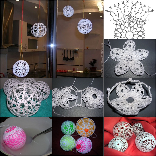 crochet ball ornaments-wonderful DIY