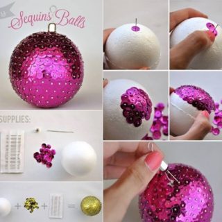 Wonderful DIY Glittery Styrofoam Ball Ornaments for Christmas