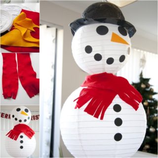 Wonderful DIY Easy Paper Lantern Snowman