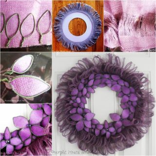 Wonderful DIY Unique Burlap Fringed Flower Wreath