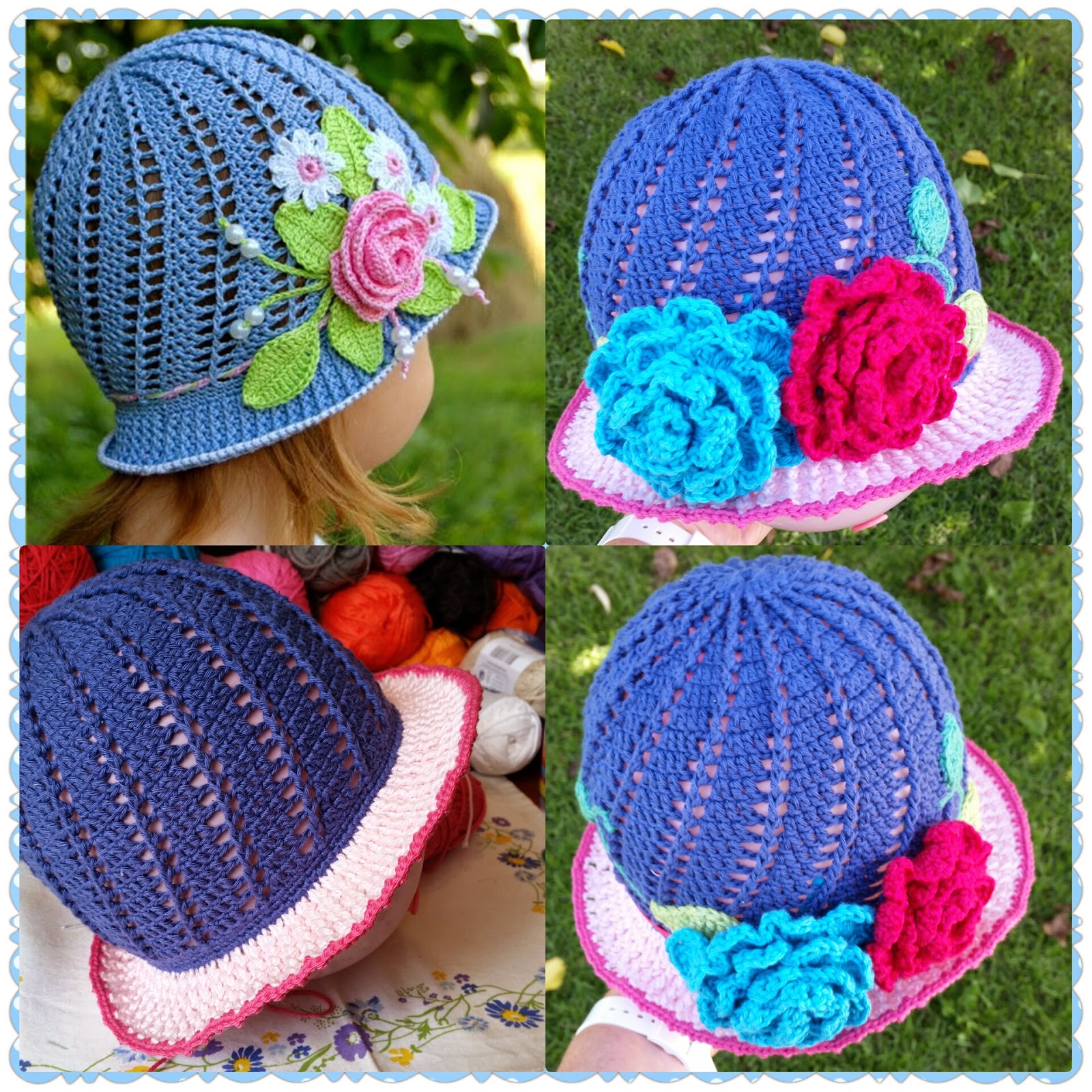 Russian Little Girls Cloche panama Hat Pattern- the spiral one