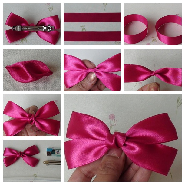 DIY Ribbon Bow|Make Easy Ribbon Hair Bow|How to make ribbon bow|Gift Ribbon  Bow|Bow with clips - YouTube