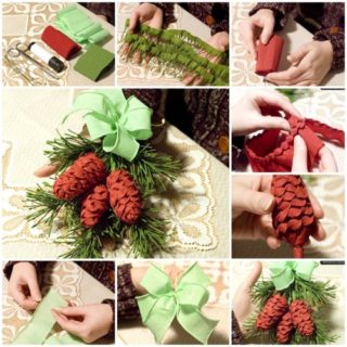 Wonderful DIY Christmas Crepes Paper Pine Cone
